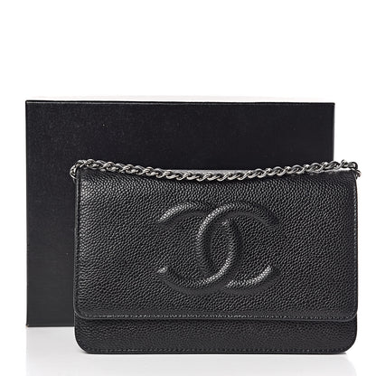 Chanel Caviar Timeless CC Wallet On Chain WOC Black 15 of 15