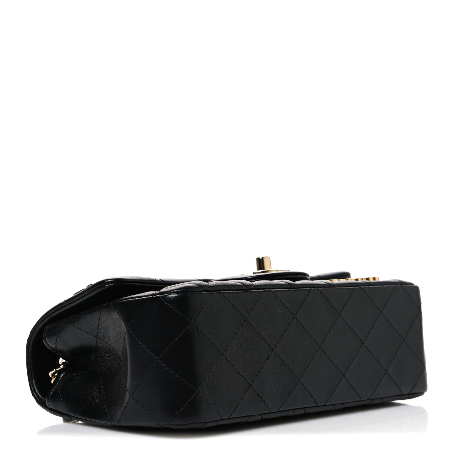 Lambskin Quilted Hollywood Charms Mini Rectangular Flap Black