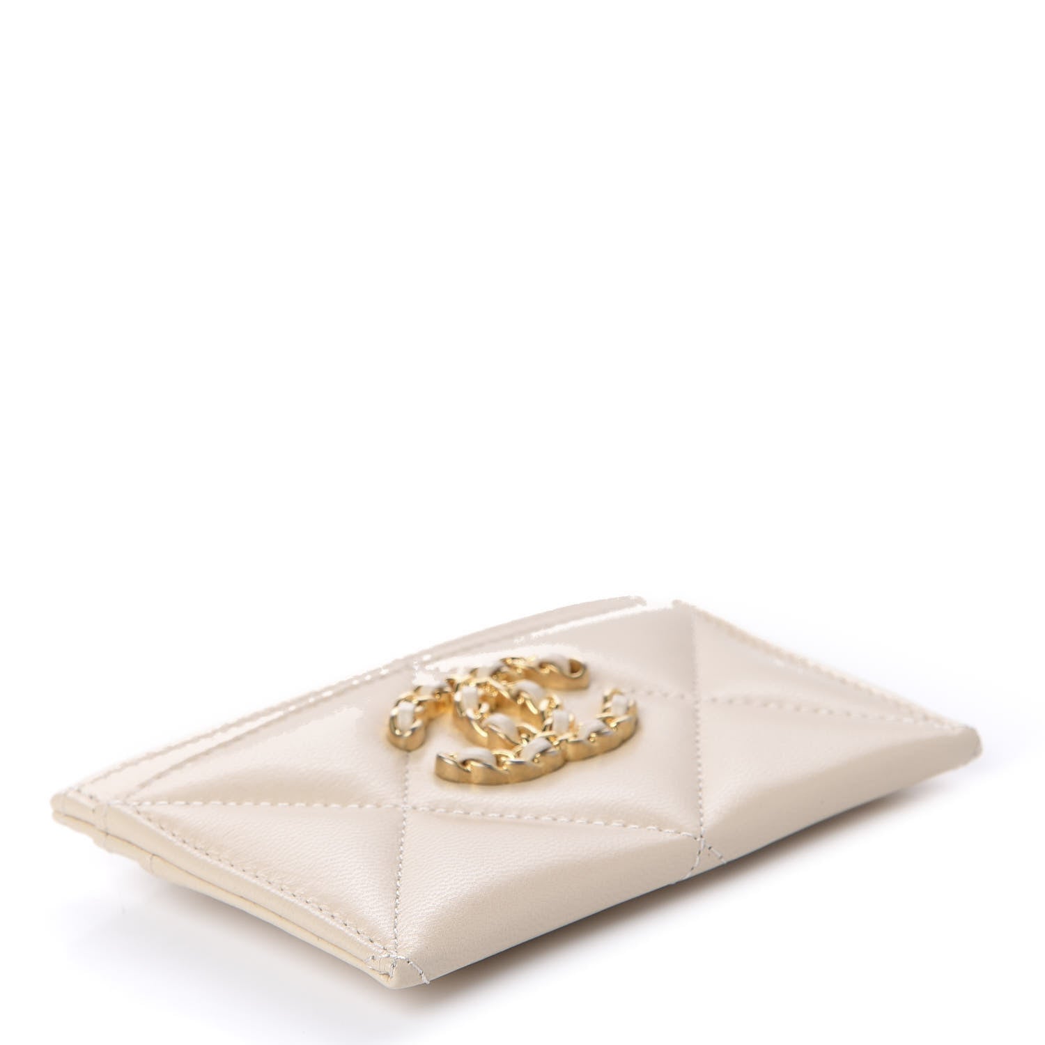 Chanel Goatskin Quilted 19 Card Holder Beige 4 of 11