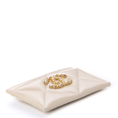 Chanel Goatskin Quilted 19 Card Holder Beige 4 of 11