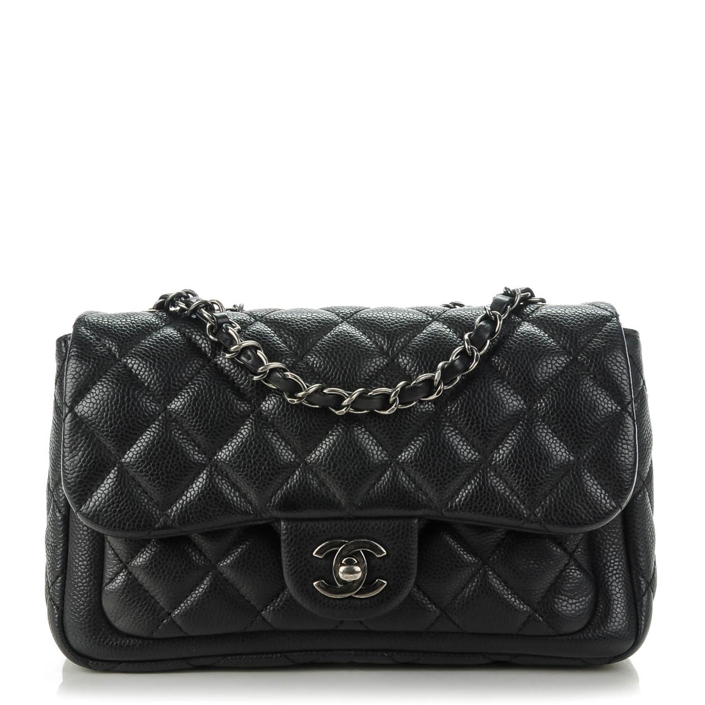 Caviar Quilted Medium Now and Forever Flap Black