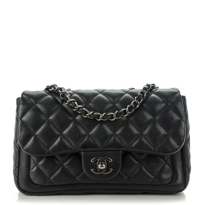 Chanel Caviar Quilted Medium Now and Forever Flap Black 1 of 7