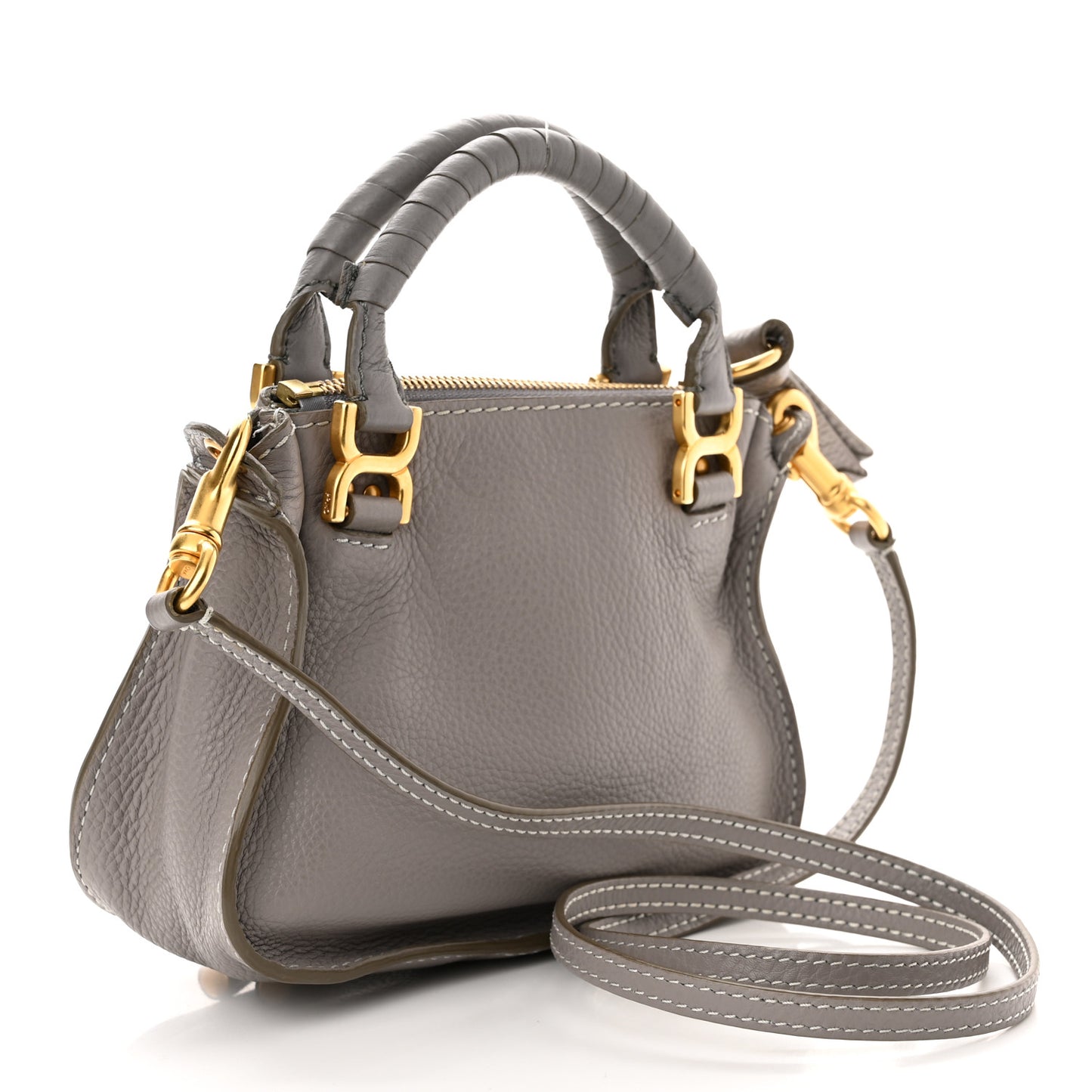 Calfskin Mini Marcie Satchel Cashmere Grey