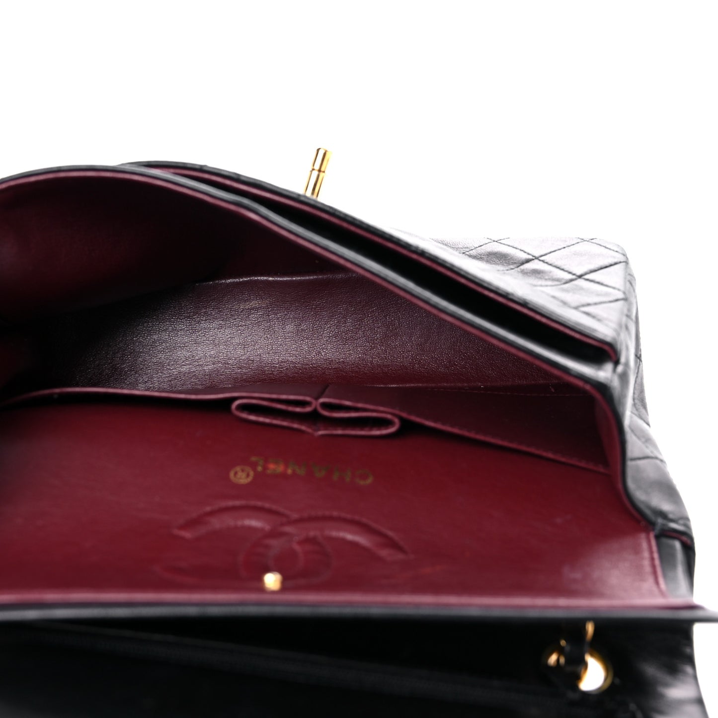 Lambskin Quilted Small Double Flap Black