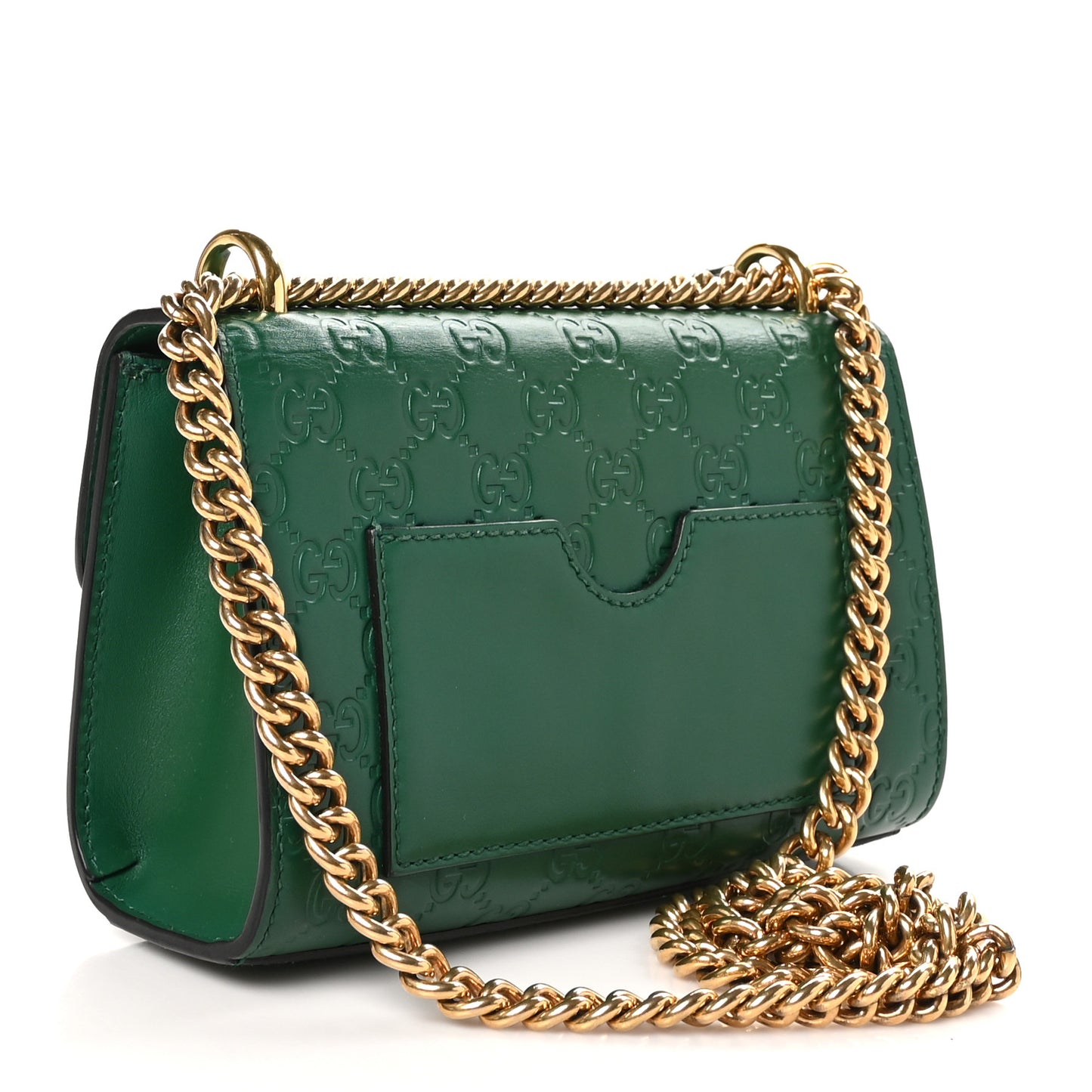 Guccissima Small Padlock Shoulder Bag Emerald