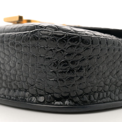 Saint Laurent Crocodile Embossed Calfskin Small Kaia Satchel Black 10 of 10