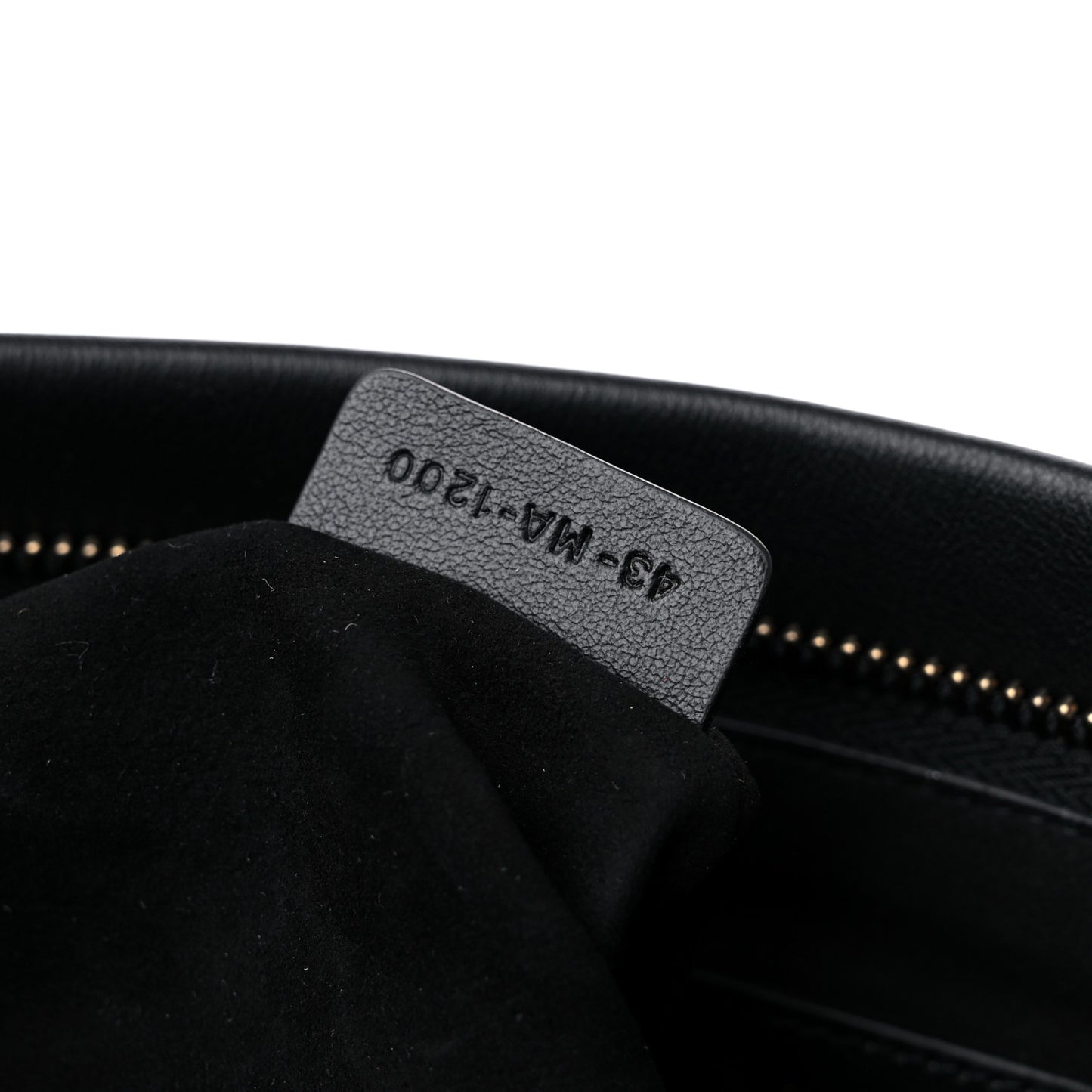 Calfskin Embossed Logo Zip Clutch Black