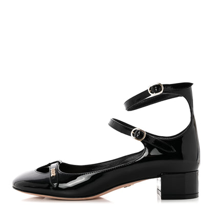 Christian Dior Patent Calfskin Aime Ankle Ballet Flats 36.5 Black 1 of 11