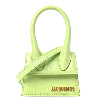 Jacquemus Calfskin Crocodile Embossed Le Chiquito Light Green 1 of 9