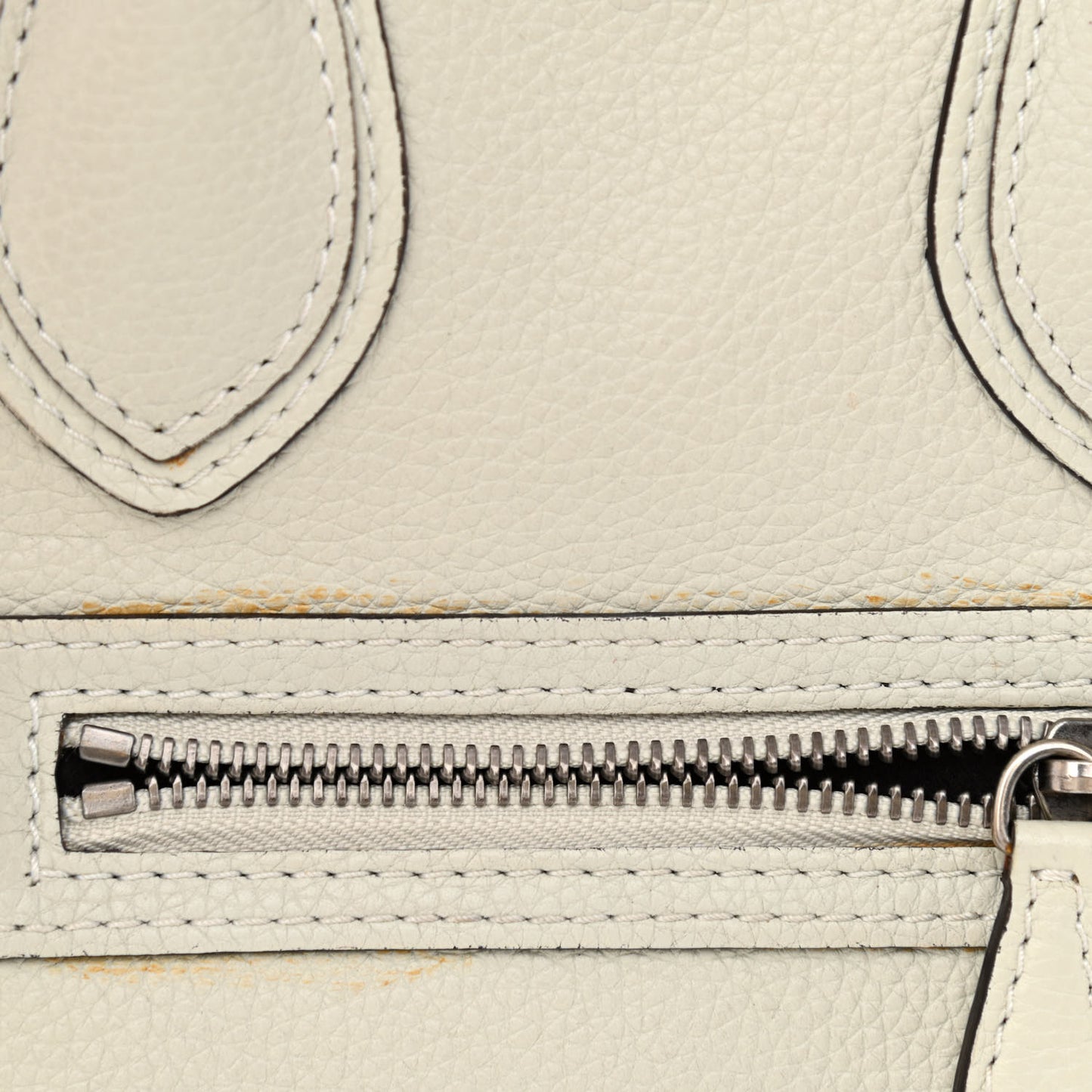 Drummed Calfskin Micro Luggage Chalk