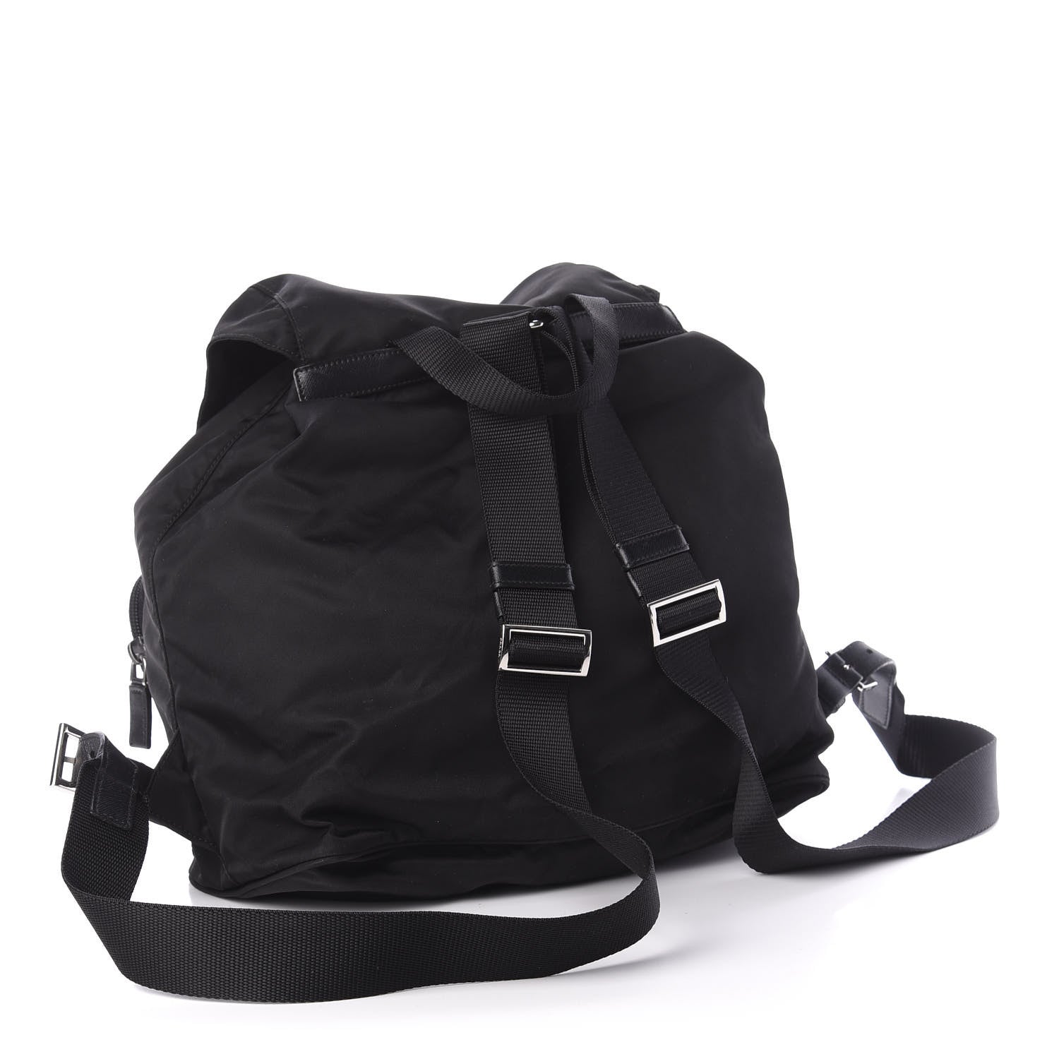 Prada Tessuto Nylon Saffiano Vela Backpack Black 2 of 9