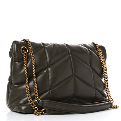 Saint Laurent Lambskin Quilted Small Loulou Puffer Monogram Chain Satchel Seaweed 3 of 14