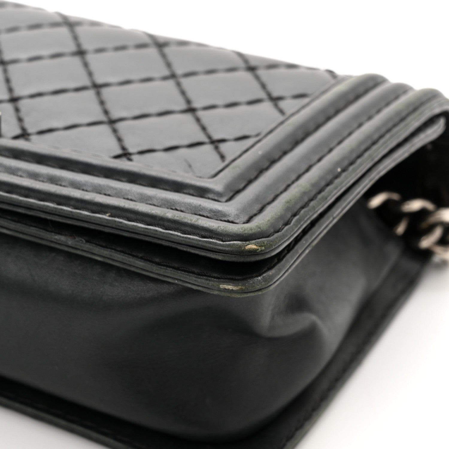 Chanel Calfskin Quilted Double Stitch New Medium Boy Flap Black 12 of 16