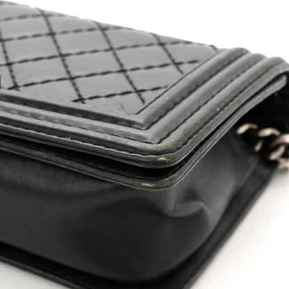 Chanel Calfskin Quilted Double Stitch New Medium Boy Flap Black 12 of 16