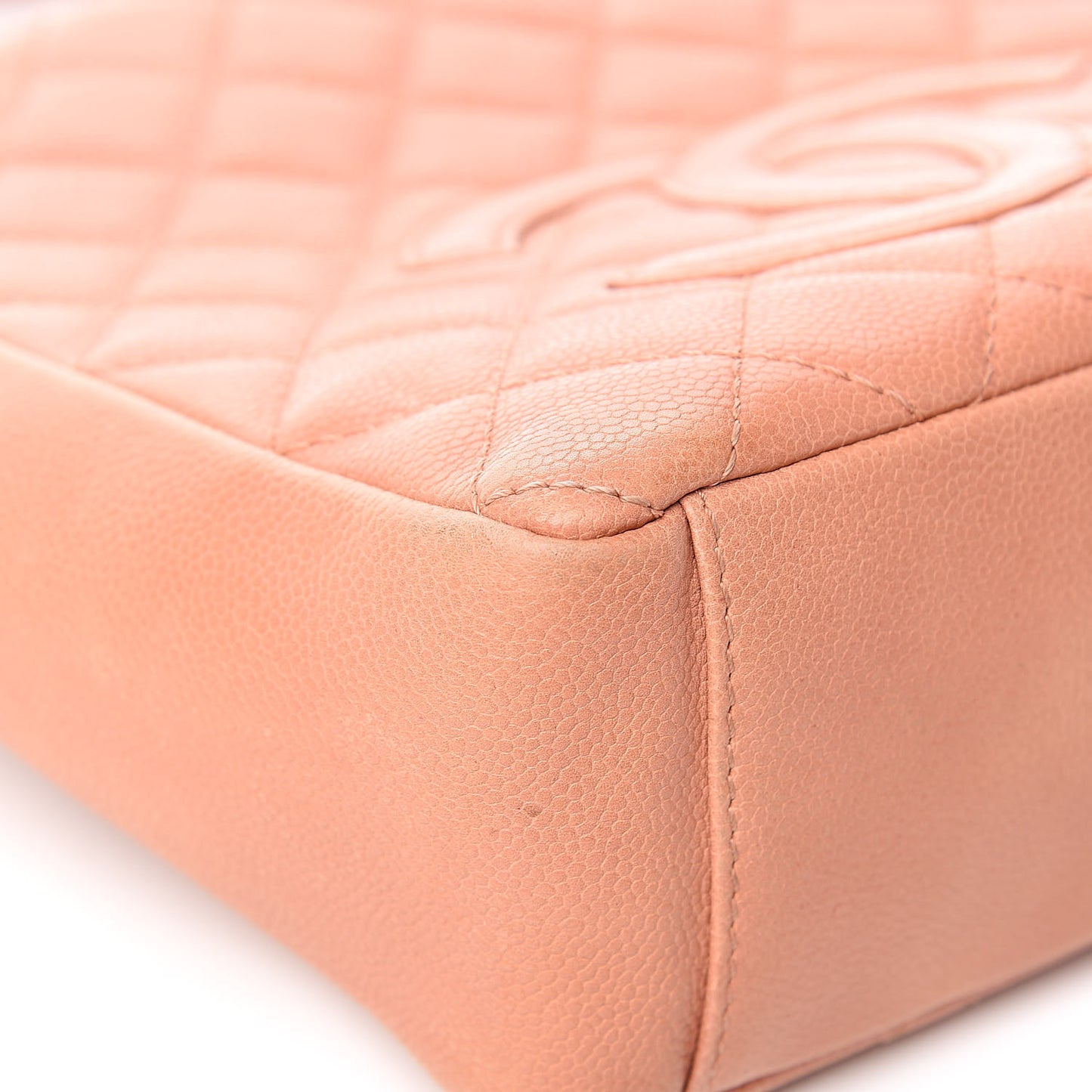 Caviar Quilted Petit Shopping Tote PST Light Red