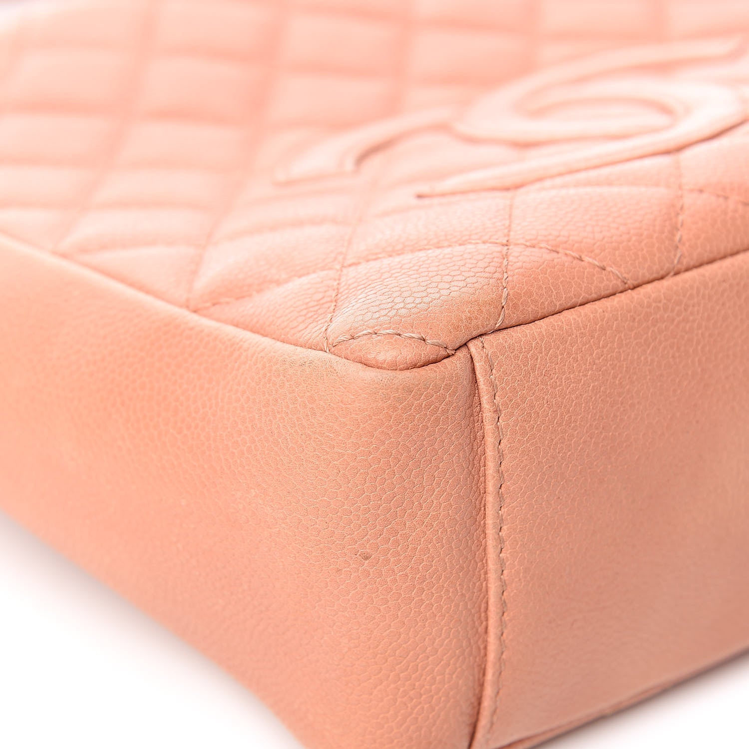 Chanel Caviar Quilted Petit Shopping Tote PST Light Red 13 of 17