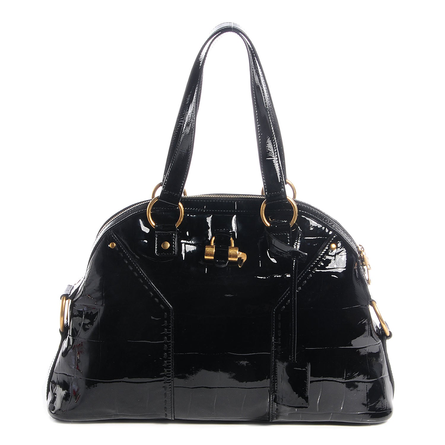 Saint Laurent Patent Croc Large Muse Black 1 of 10