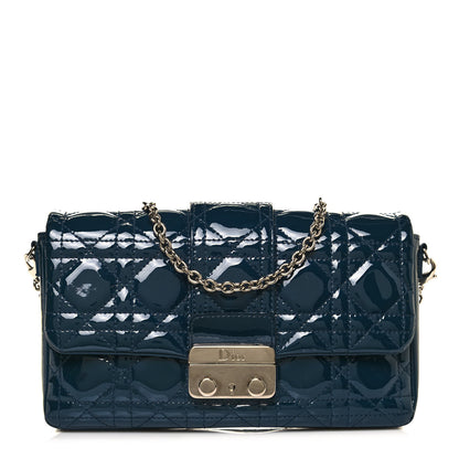 Christian Dior Patent Cannage New Lock Pouch Blue 1 of 13