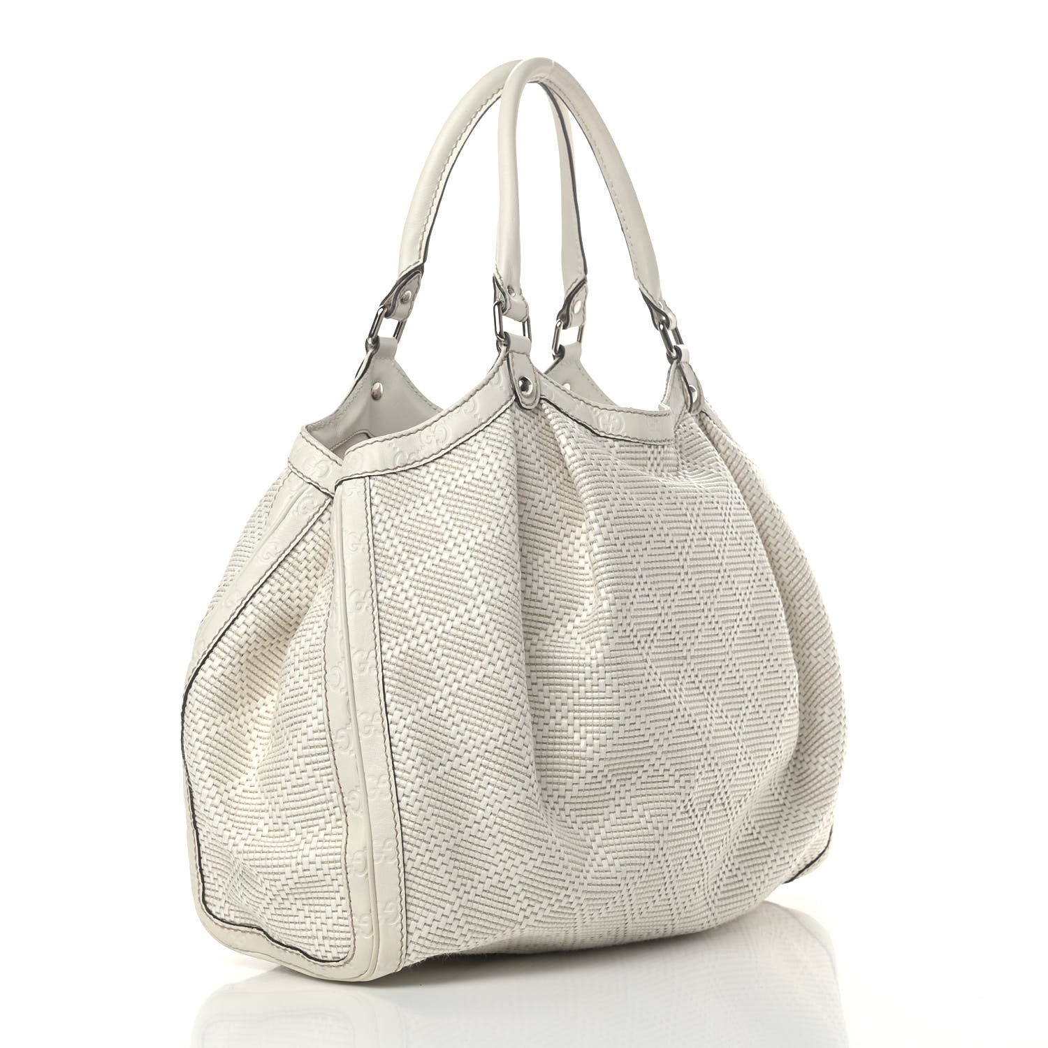 Gucci Woven Raffia Diamante Large Sukey Tote Off White 2 of 4