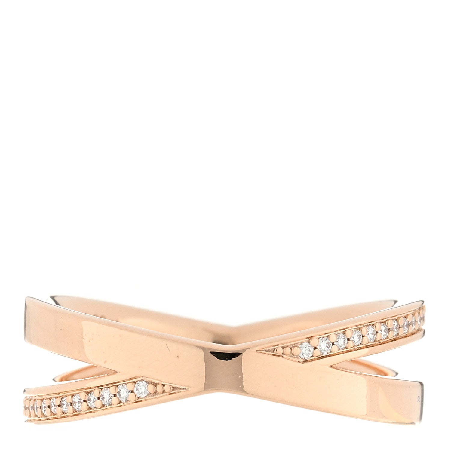 Tiffany 18K Rose Gold Diamond Atlas X Narrow Ring 52 6 3 of 4