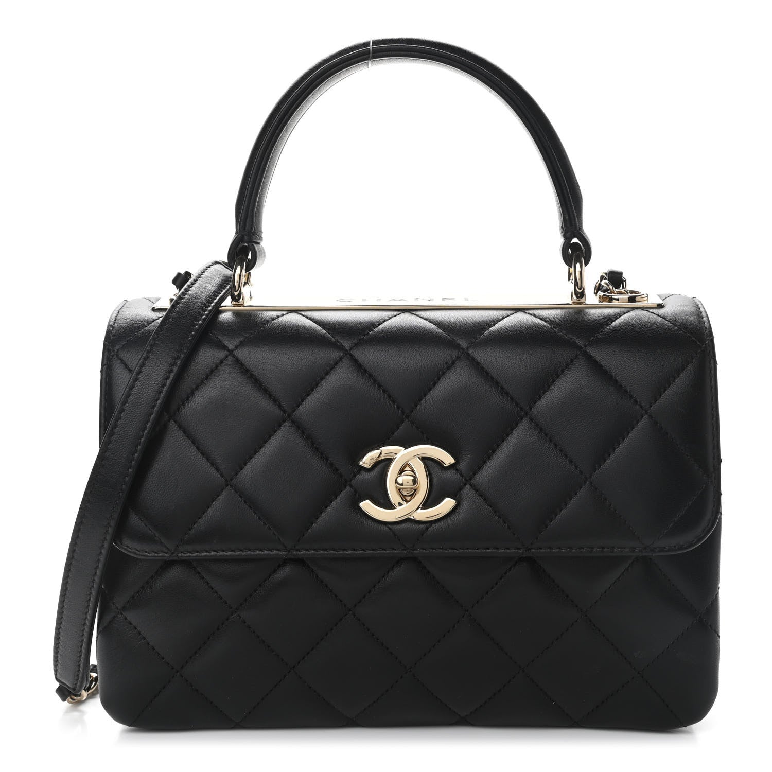 Chanel Lambskin Quilted Small Trendy CC Dual Handle Flap Bag Black 1 of 11