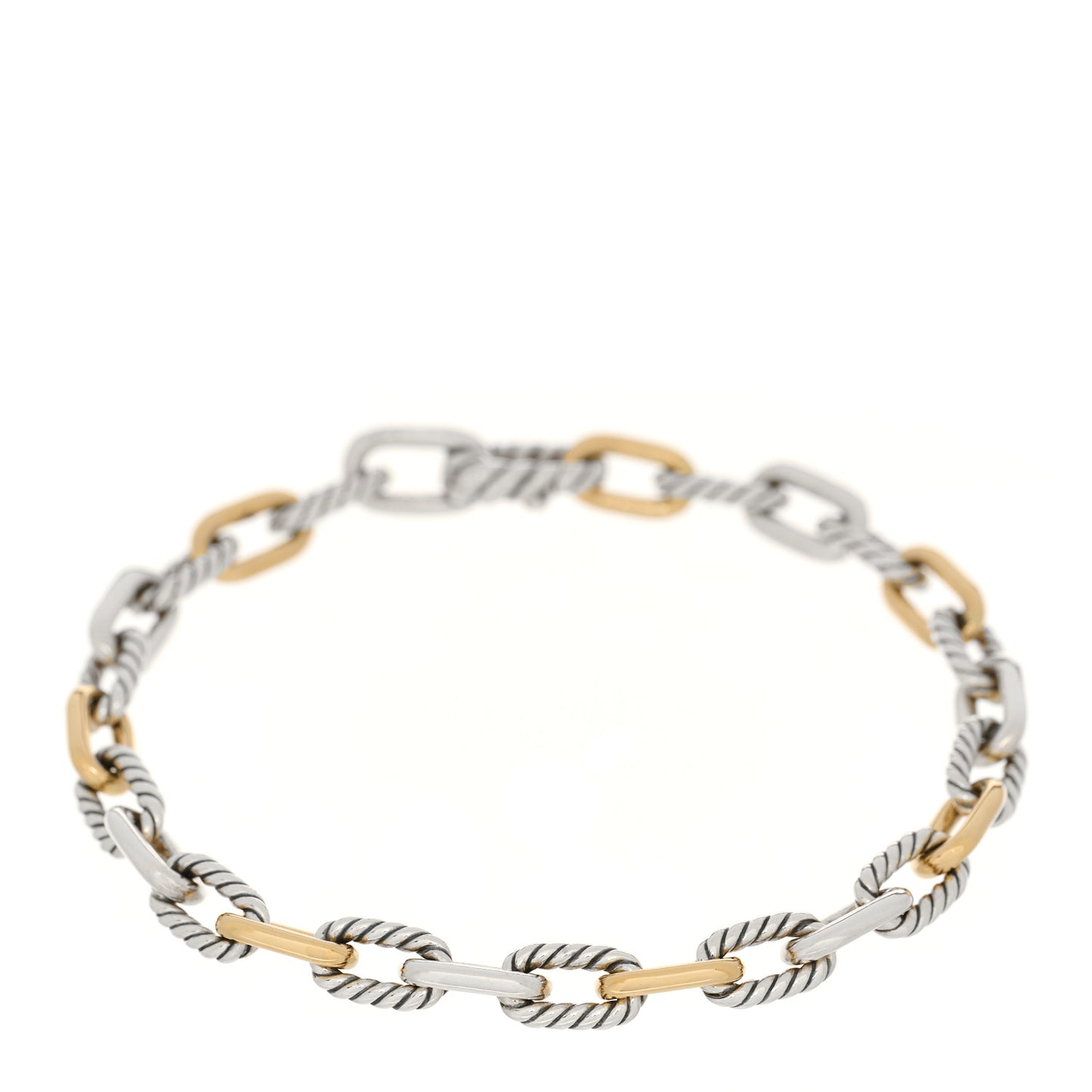 Sterling Silver 18K Yellow Gold 5.5mm DY Madison Link Chain Bracelet