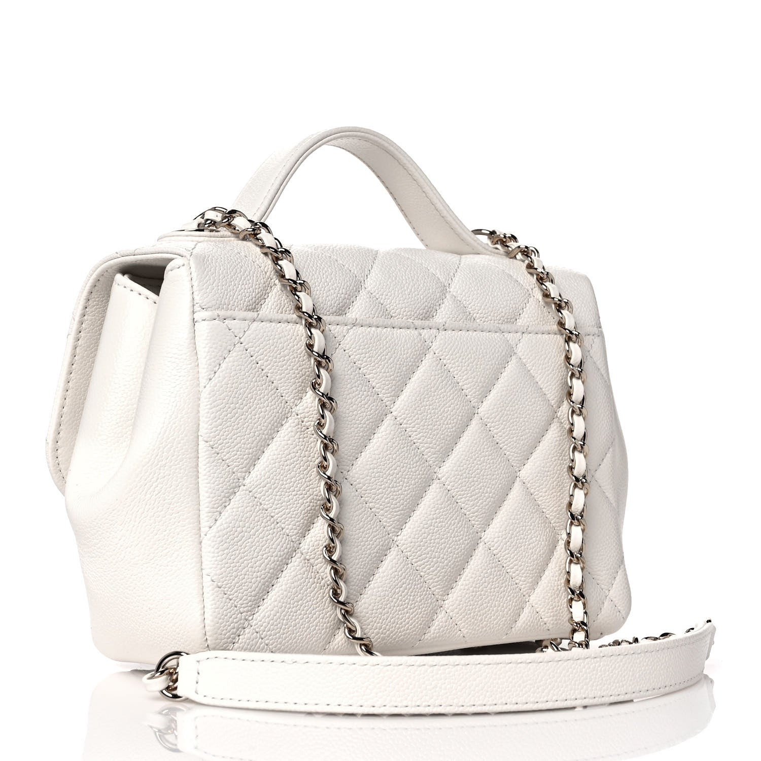 Chanel Caviar Quilted Small Business Affinity Flap White 3 of 10