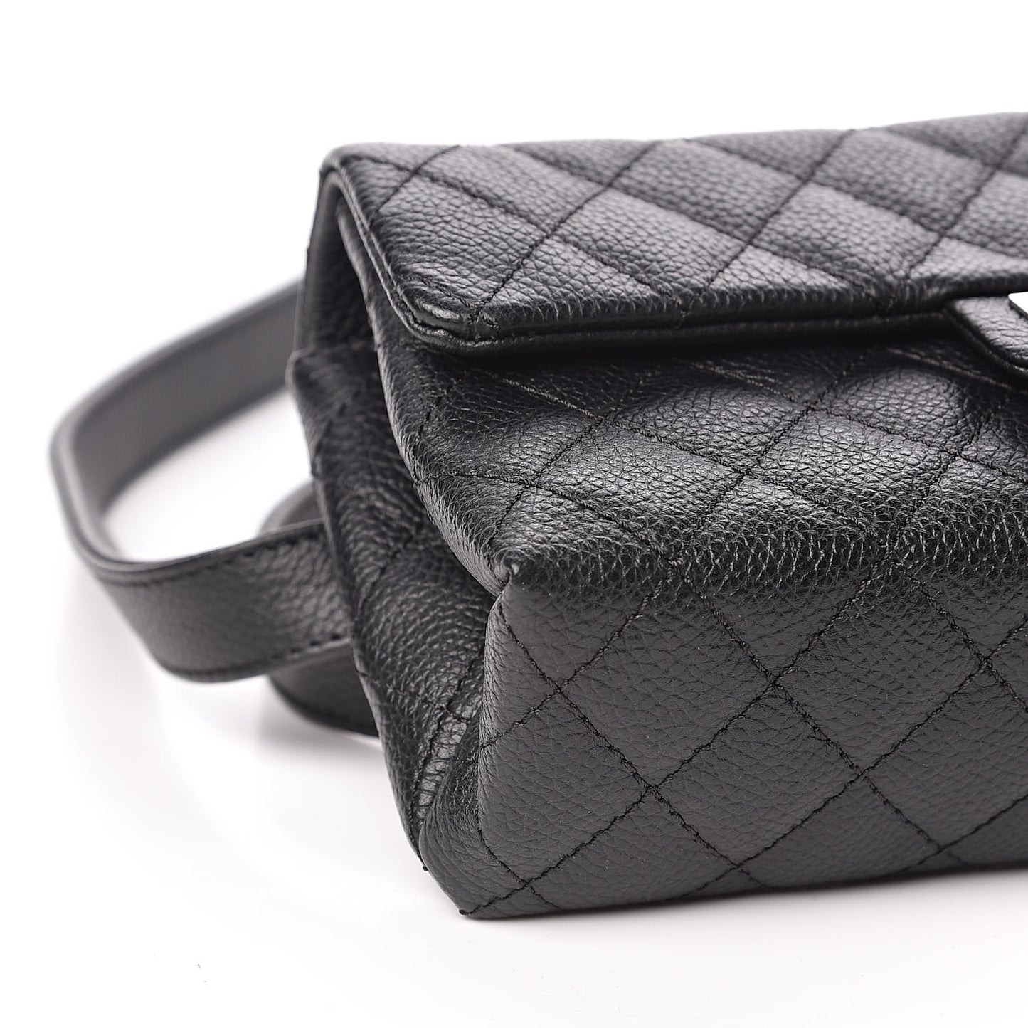 Grained Calfskin Quilted 2.55 Reissue Flap Belt Bag Clutch Black