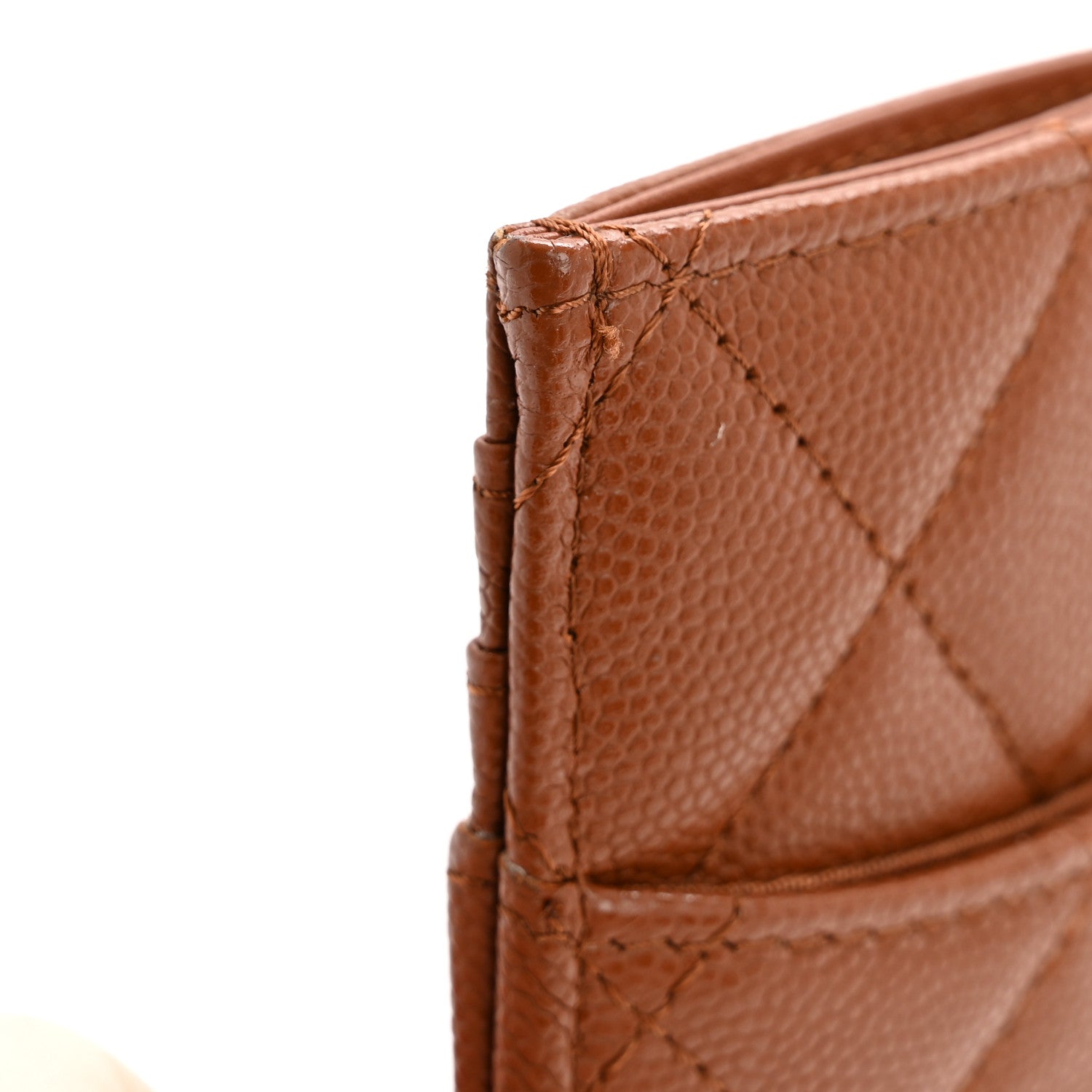 Chanel Caviar Quilted Crystal Vertical Card Holder Brown 8 of 8