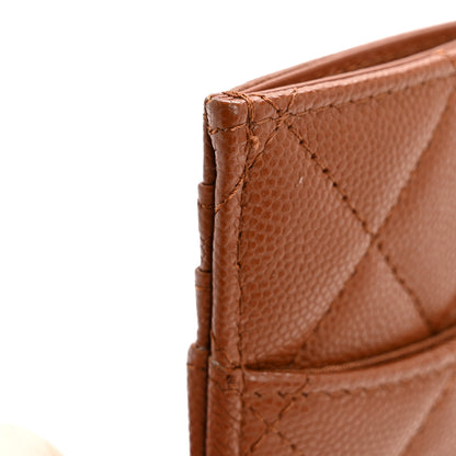 Chanel Caviar Quilted Crystal Vertical Card Holder Brown 8 of 8