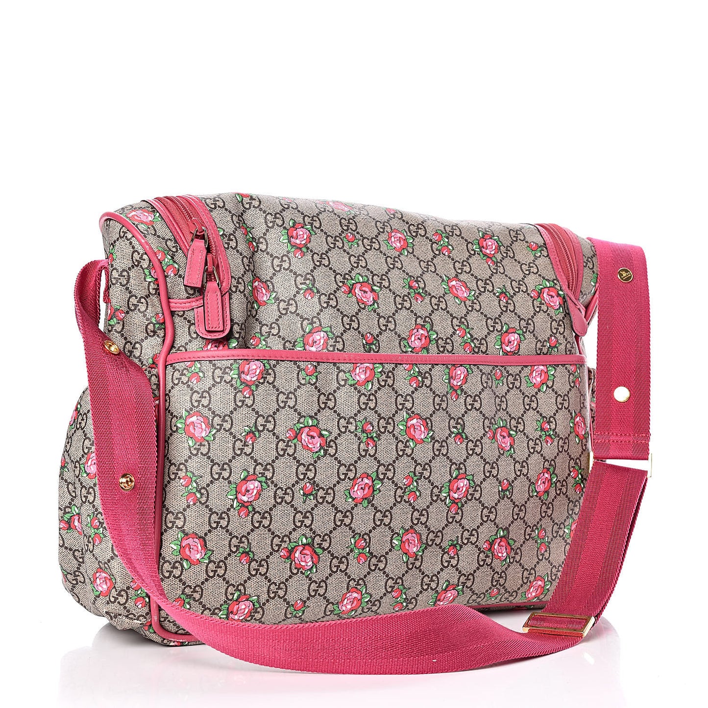 GG Supreme Monogram Rose Bud Diaper Bag Pink