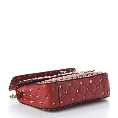 Valentino Garavani Lambskin Small Rockstud Spike Shoulder Bag Red 4 of 9