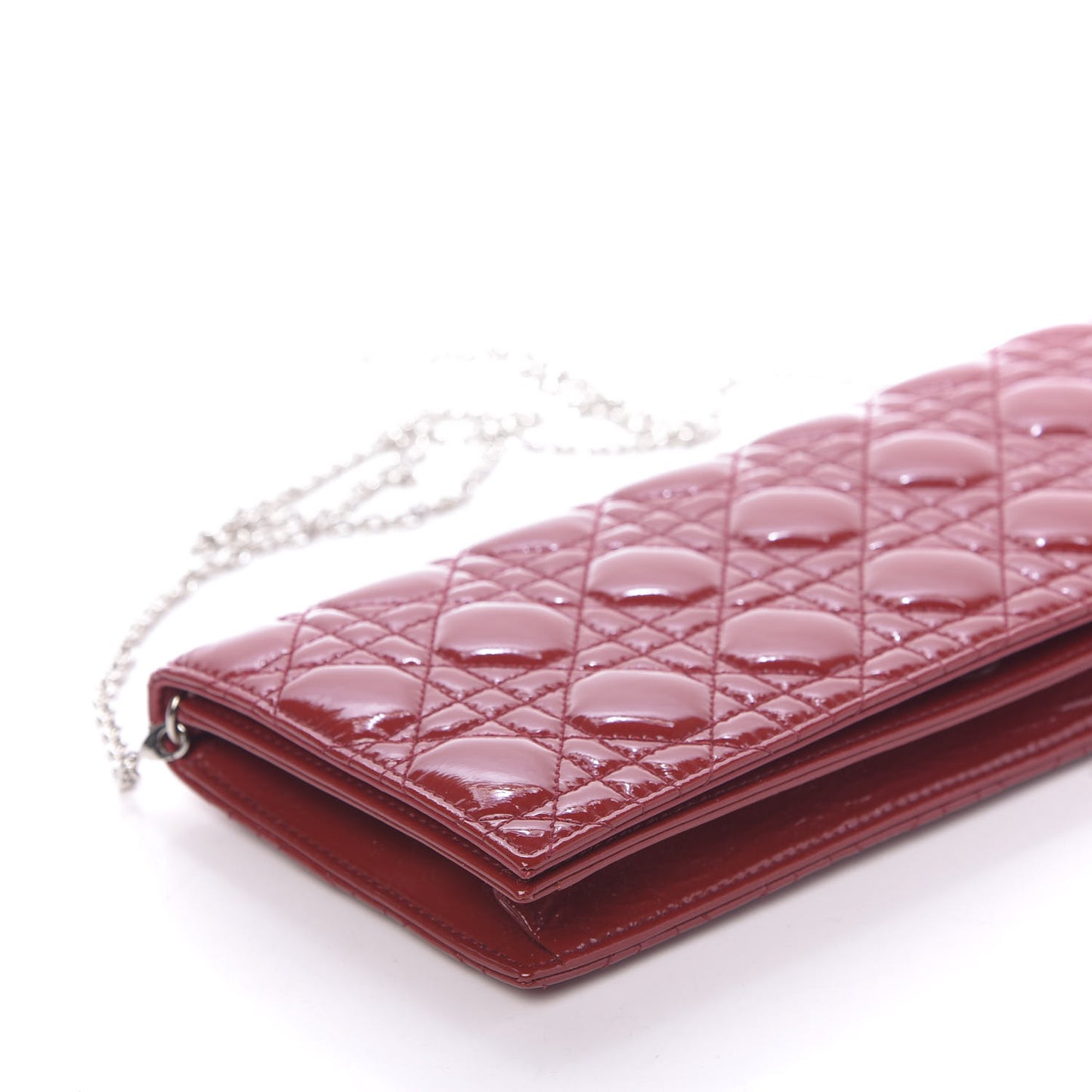 Patent Cannage Lady Dior Convertible Clutch Red