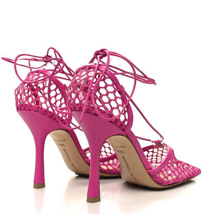 Bottega Veneta Mesh Nappa Stretch Ankle Tie 90mm Sandals 39.5 Hollyhock 4 of 7