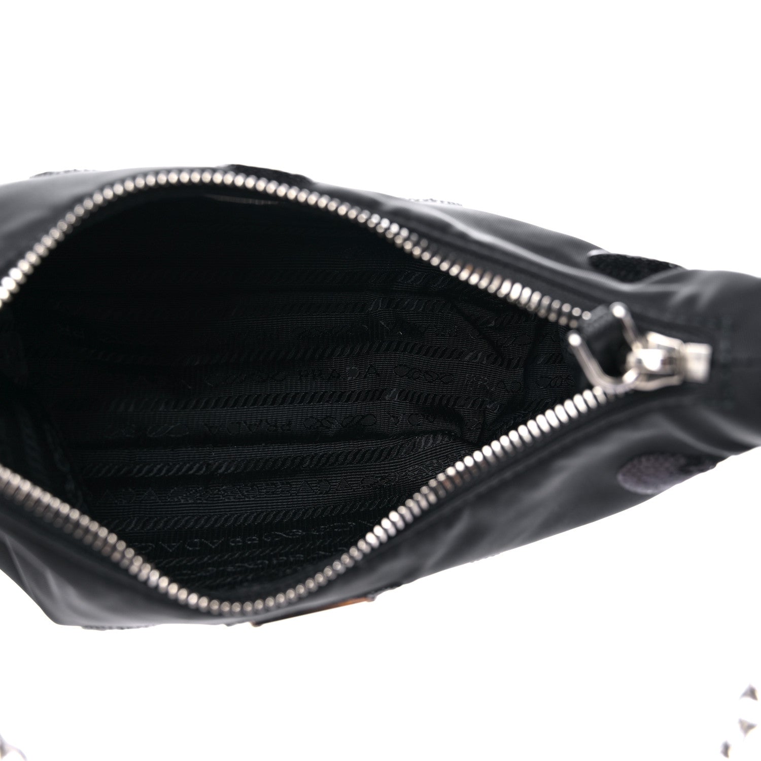 Prada Nylon Sequin Embellished Polka Dot Re-Edition 2005 Shoulder Bag Black 5 of 9