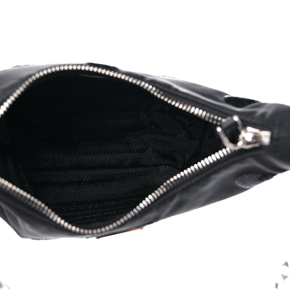 Prada Nylon Sequin Embellished Polka Dot Re-Edition 2005 Shoulder Bag Black 5 of 9