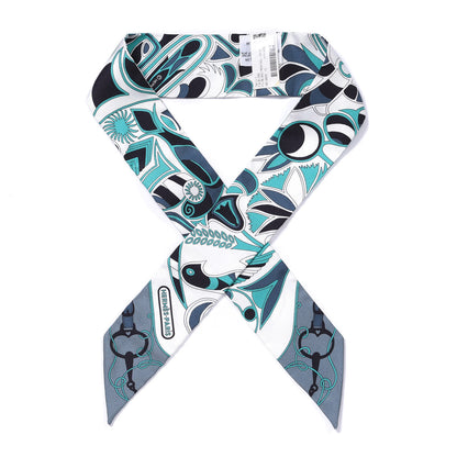 Hermes Silk Folklore Twilly White Menthol Gris 1 of 4