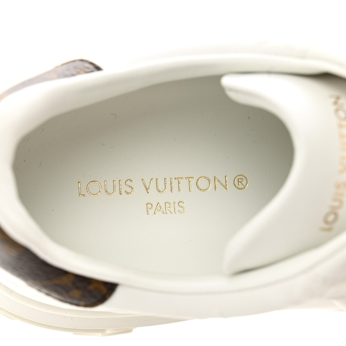 Lambskin Embossed Monogram Time Out Sneakers 37.5 White