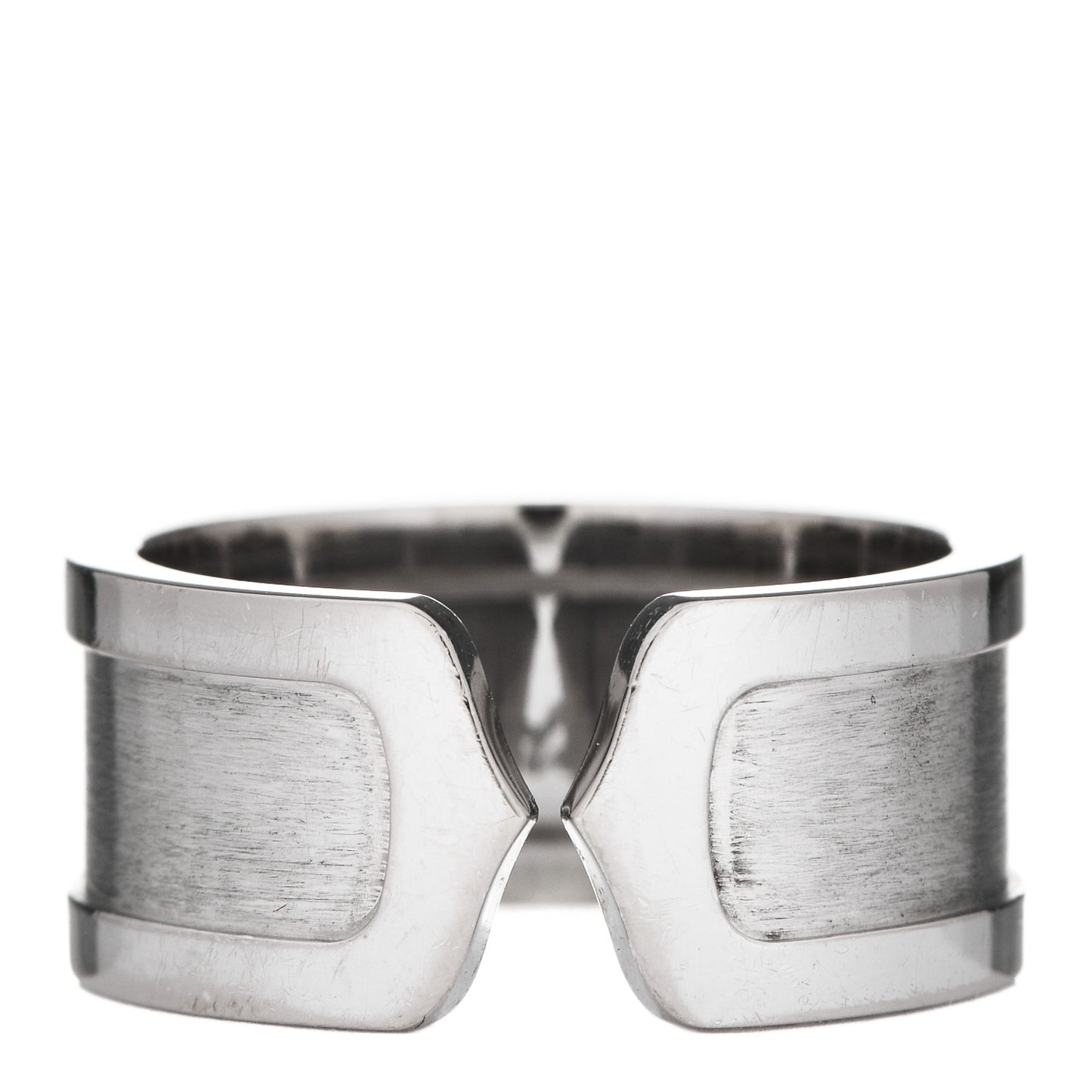 18K White Gold 10mm Logo De Cartier Ring 59 8.75