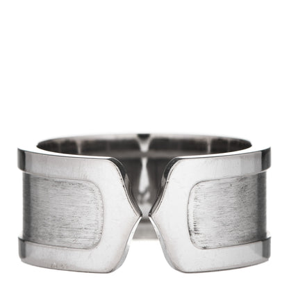 Cartier 18K White Gold 10mm Logo De Cartier Ring 59 8.75 1 of 6