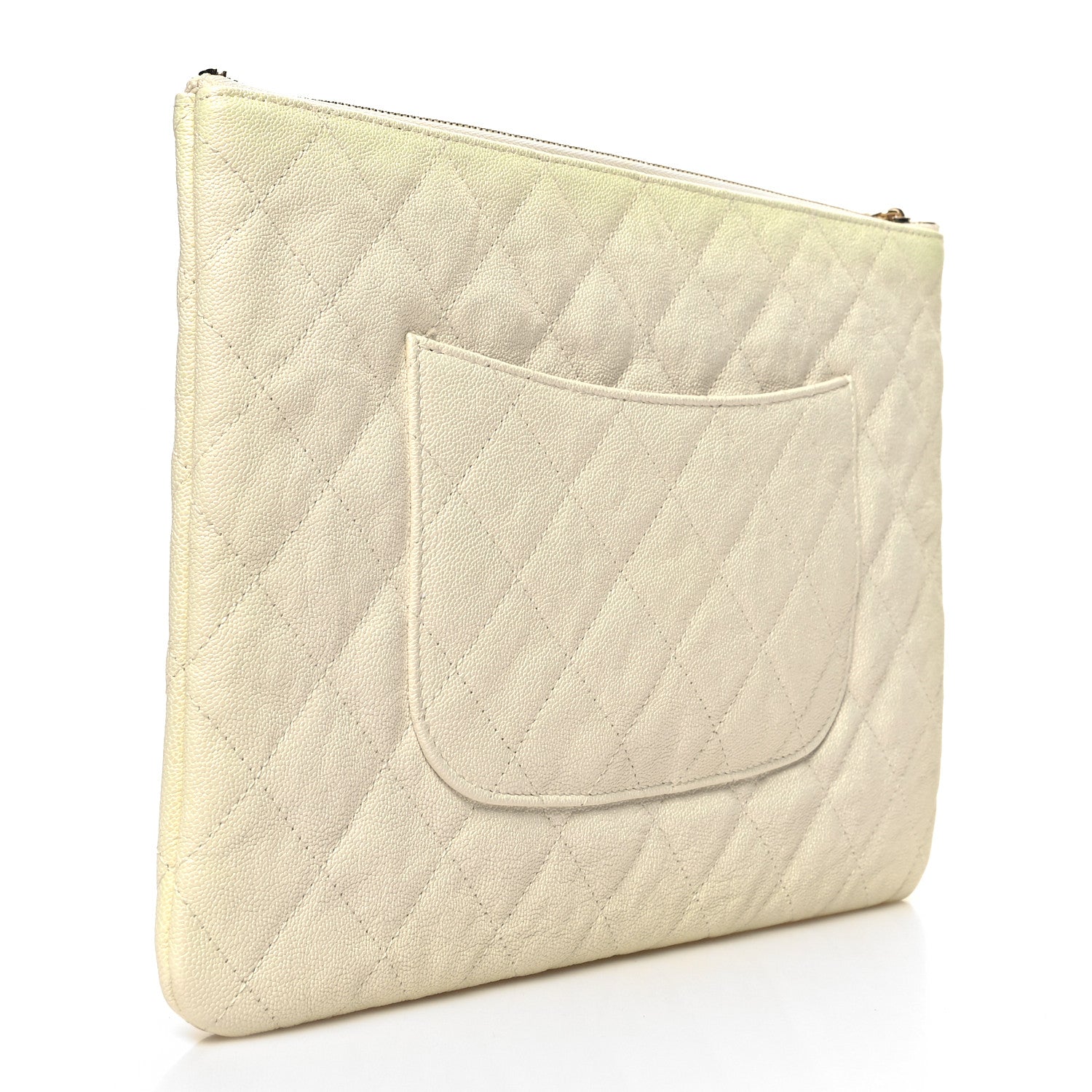 Chanel Iridescent Caviar Medium Night by the C Pouch Clutch White 3 of 11