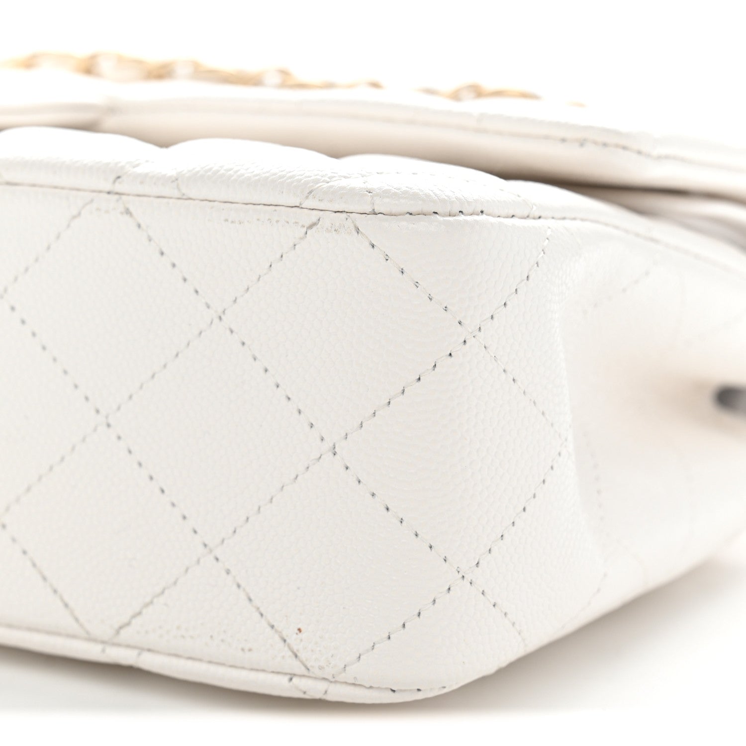 Chanel Caviar Quilted Medium Double Flap White 10 of 11