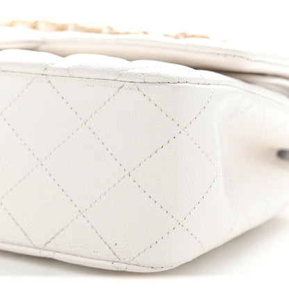 Chanel Caviar Quilted Medium Double Flap White 10 of 11