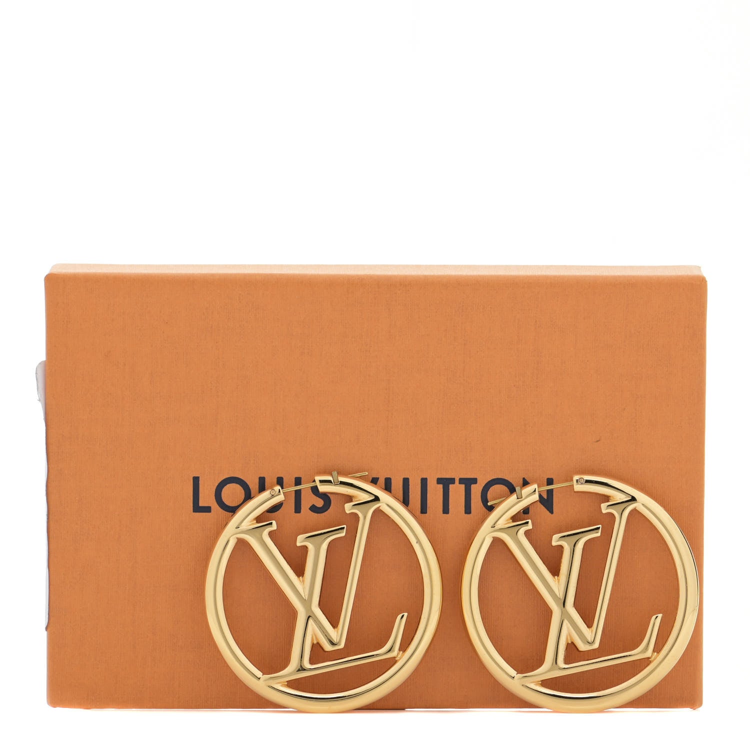 Louis Vuitton Metal Louise Hoop Earrings Gold 6 of 8