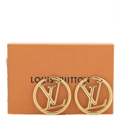 Louis Vuitton Metal Louise Hoop Earrings Gold 6 of 8