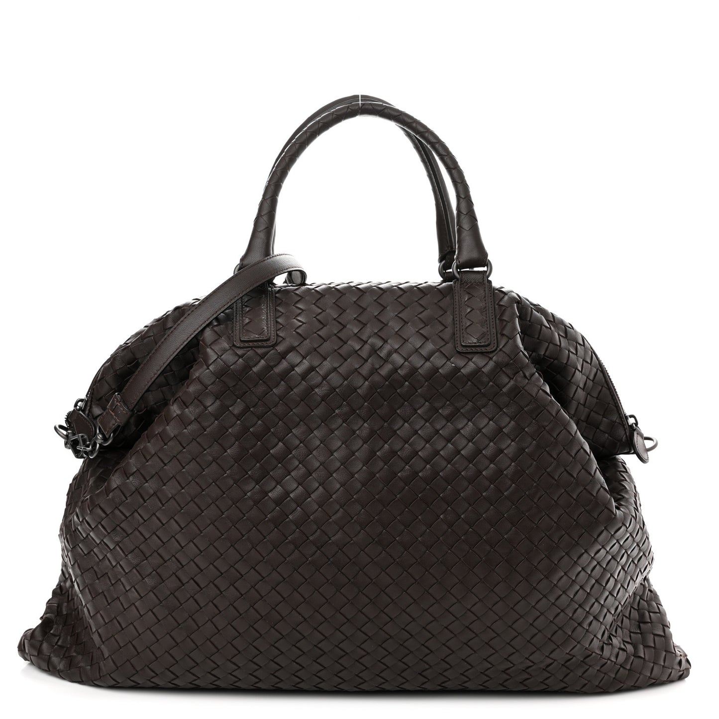 Nappa Intrecciato Medium Convertible Tote Ebano