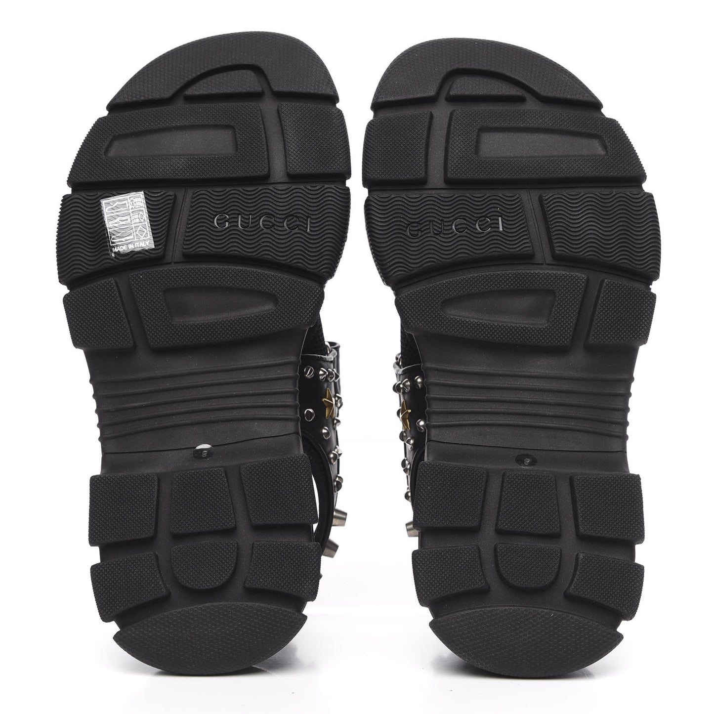 Nappa Mesh Studded Mens Aguru Sandals 8 Black