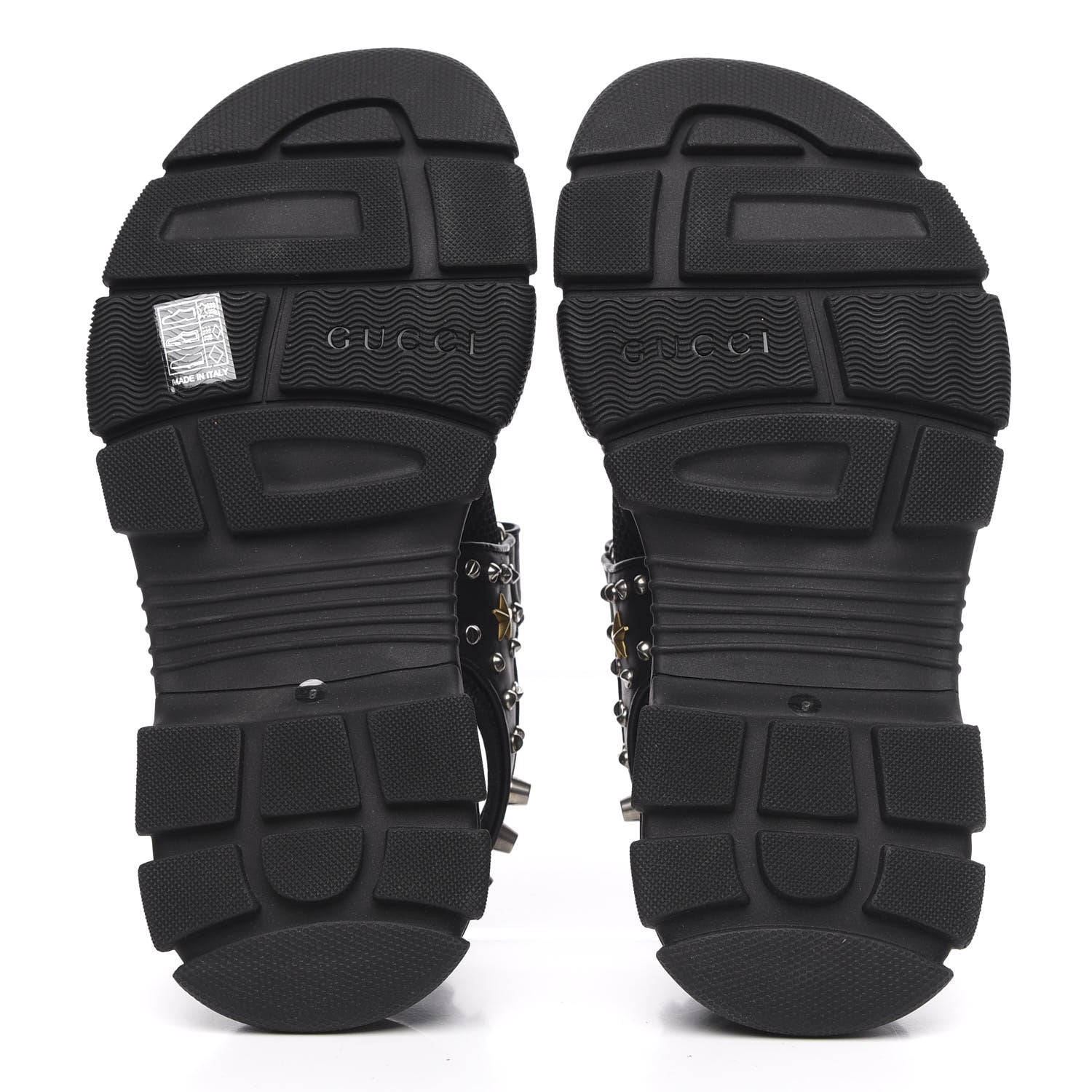 Gucci Nappa Mesh Studded Mens Aguru Sandals 8 Black 5 of 8