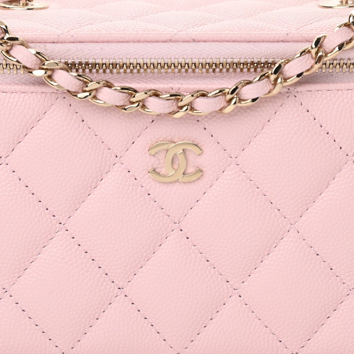 Chanel Caviar Quilted Small Vanity Case With Chain Light Pink 8 of 11