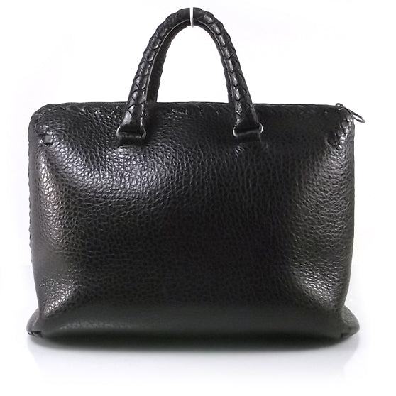 Bottega Veneta Pebbled Leather Briefcase Black 1 of 9